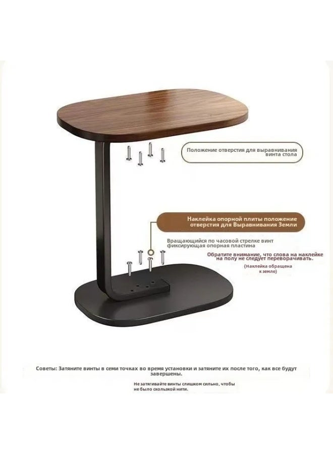 طاولة قهوة جانبية عصرية، قطعة أثاث مميزة لغرفة المعيشة، سطح خشبي، حامل معدني، مناسبة للأريكة والسرير، حامل للكمبيوتر المحمول، تصميم بسيط موفر للمساحة، ديكور منزلي عملي - Image 4